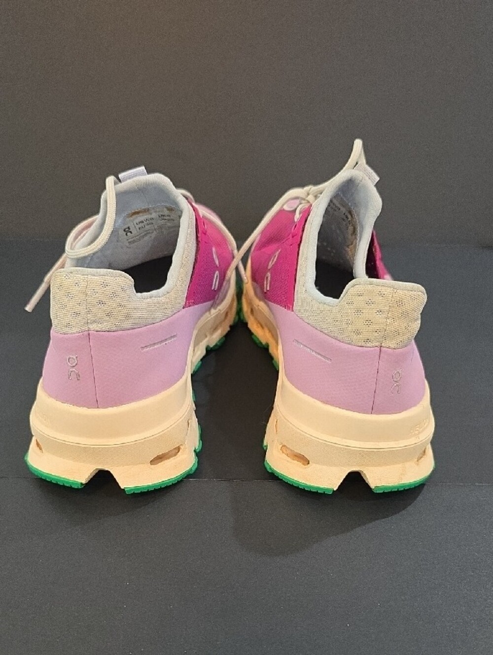 On Running CloudUltra Women's Trail Shoes in Pink with Green Size 8 - Picture 6 of 10